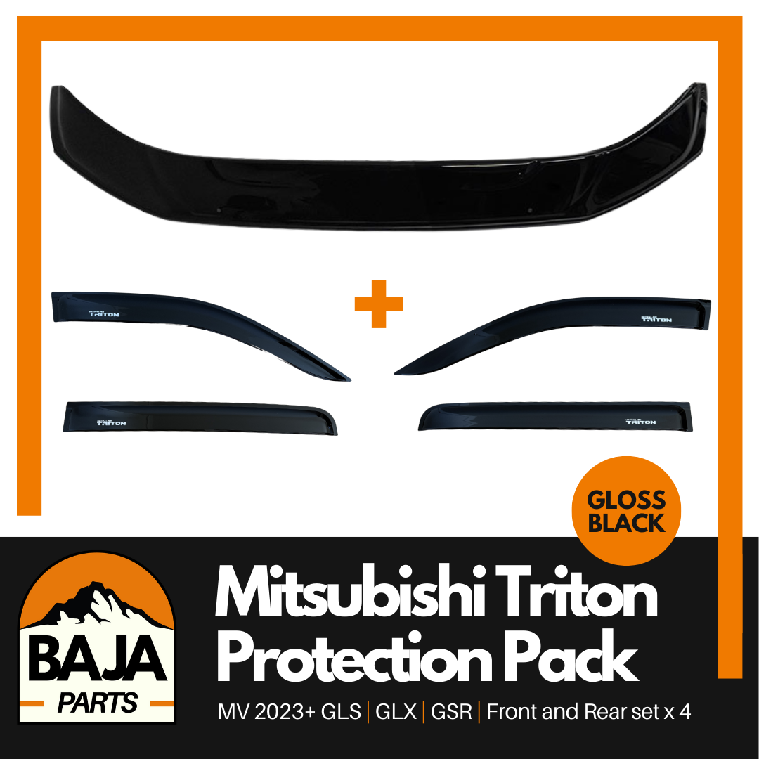 Mitsubishi Triton MV Window Visor and Bonnet Protector pack GLS GSX GSR 2023+