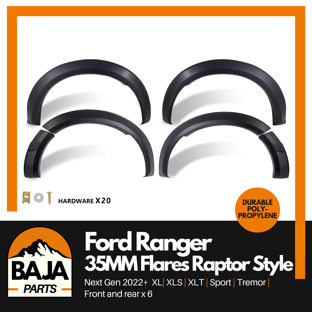 Ford Ranger Next Gen 2022+ Raptor Style Polypropelene Fender Flares