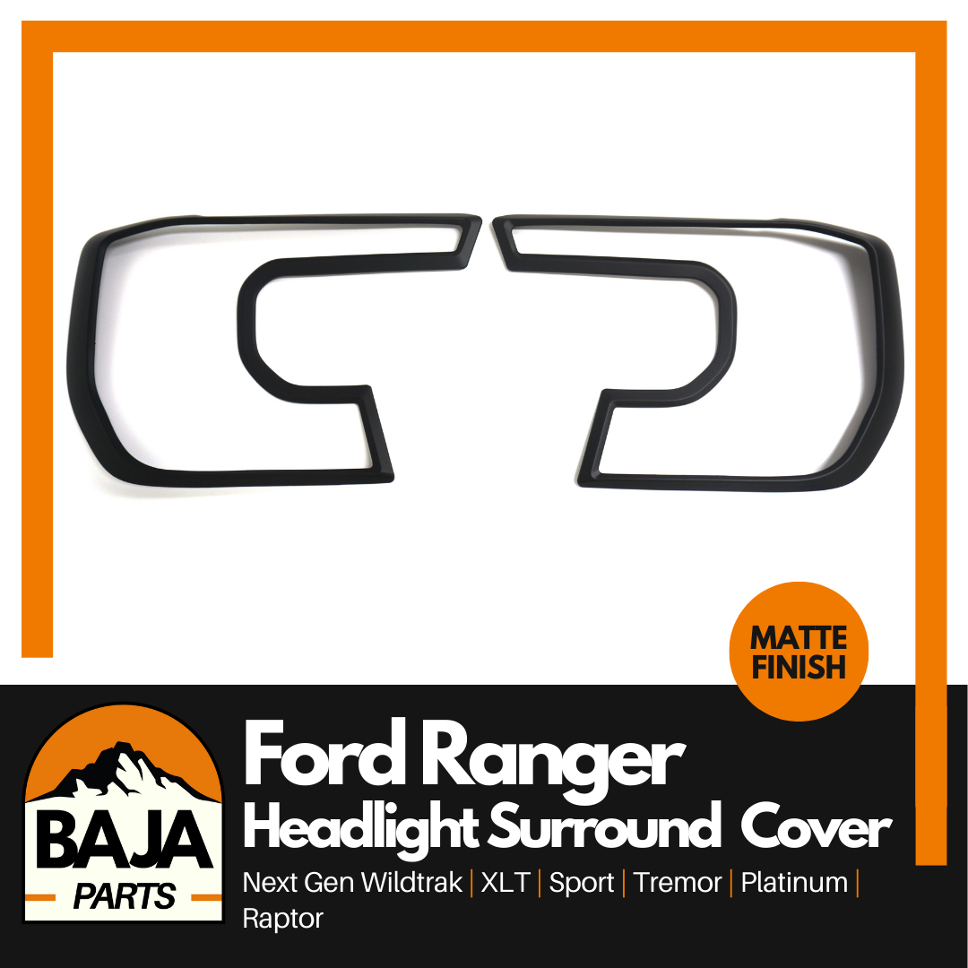 Ford Ranger Next Gen Headlight Surround Trim Protectors (MATTE BLACK)