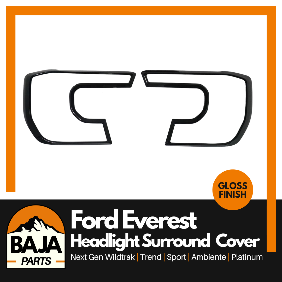 Ford Everest Next Gen Headlight Surround Trim Protectors (GLOSS BLACK)