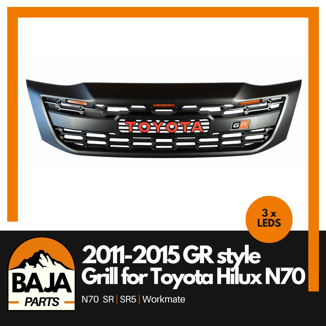 Gr Style Front Grill with LEDs for Toyota Hilux N70 2011-2015 (facelift model)