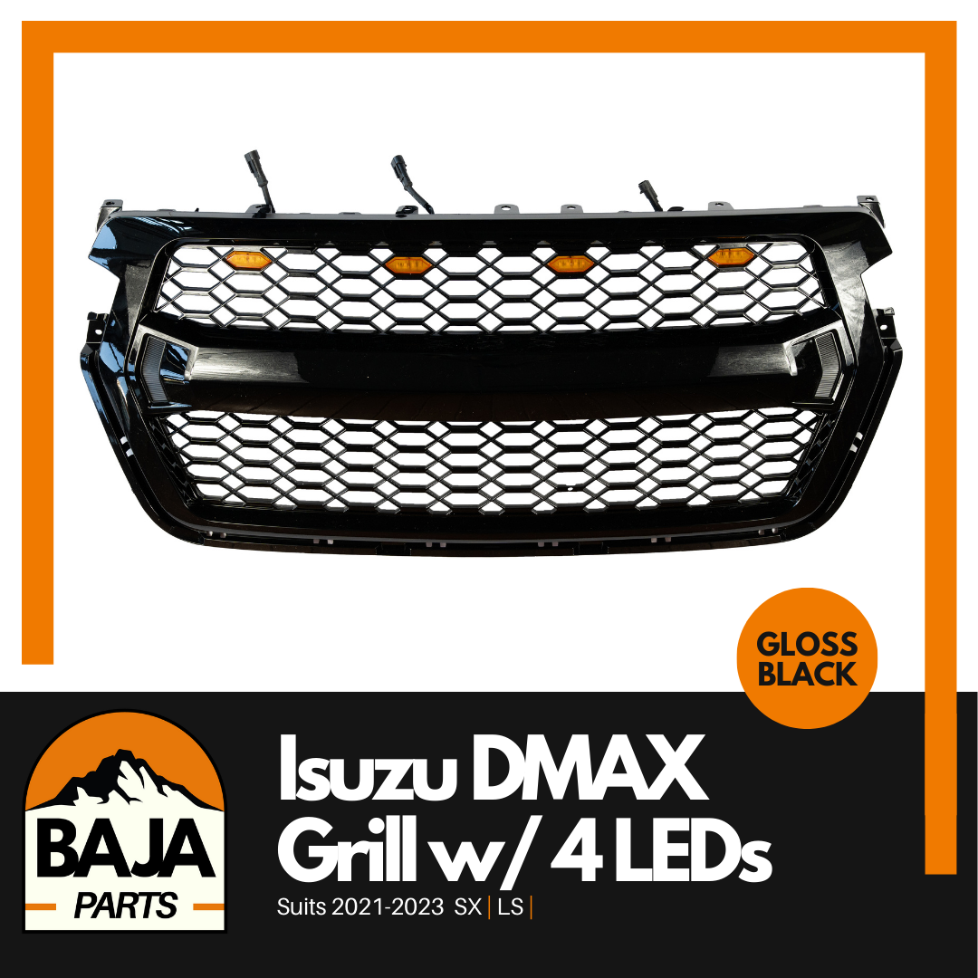 Isuzu DMAX Grill with LED's 2021-2023 (GLOSS BLACK)