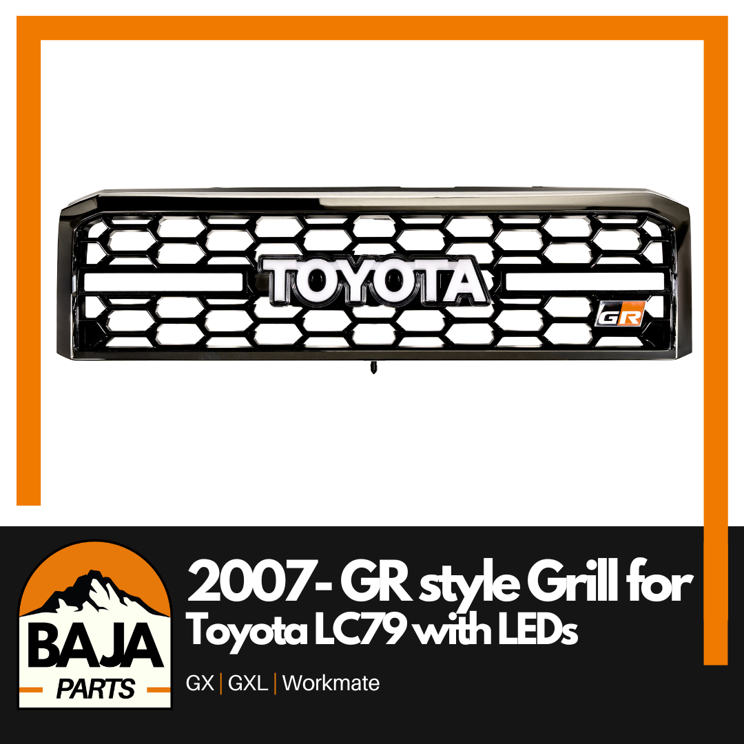 GR Style Front Grill with LEDs for Toyota Landcruiser LC79 2007-Onwards